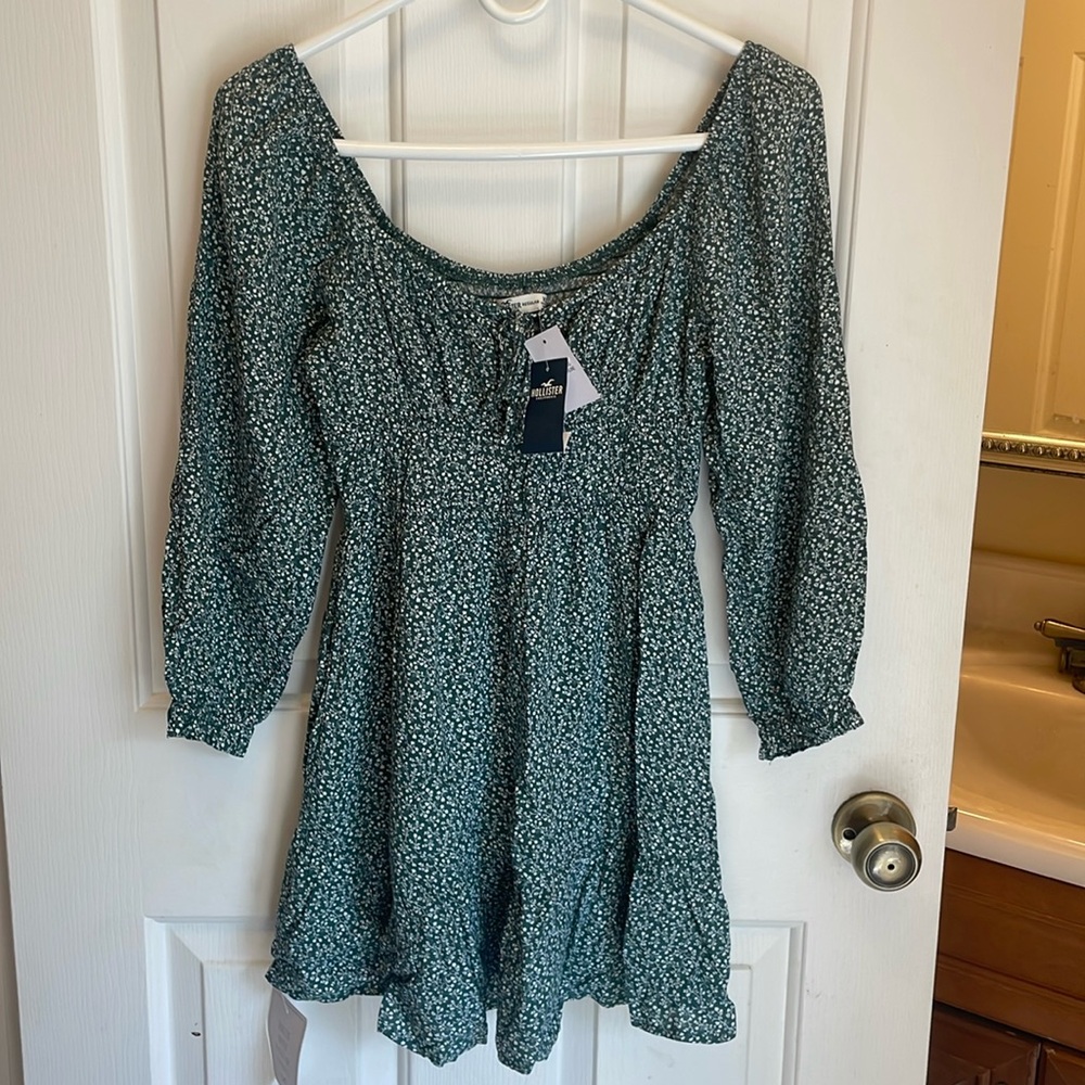 Hollister Green Floral Dress